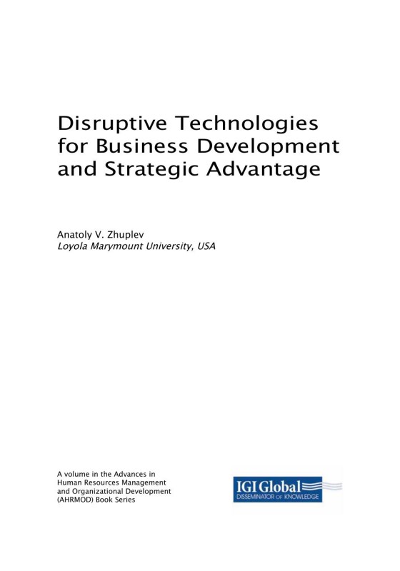 Cover of Disruptive Technologies for Business Development & Strategic Advantage