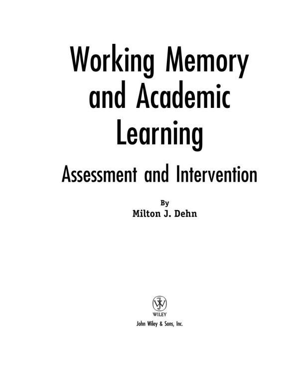 Working Memory and Academic Learning