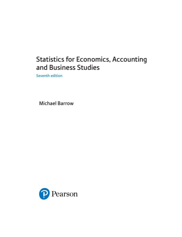 Cover of Statistics for Economics, Accou