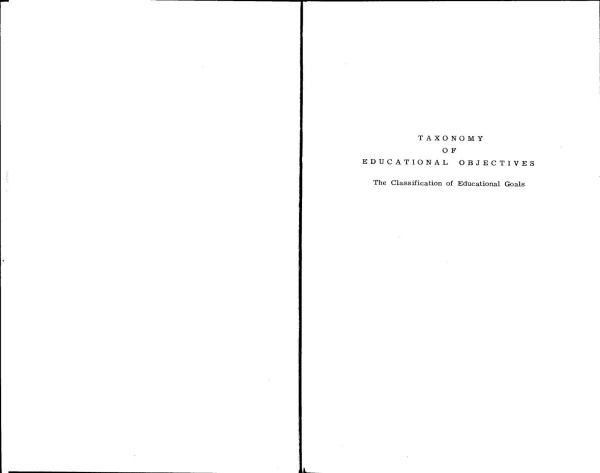 Cover of Taxonomy of Educational Objectives Handbook 1 Cognitive Domain