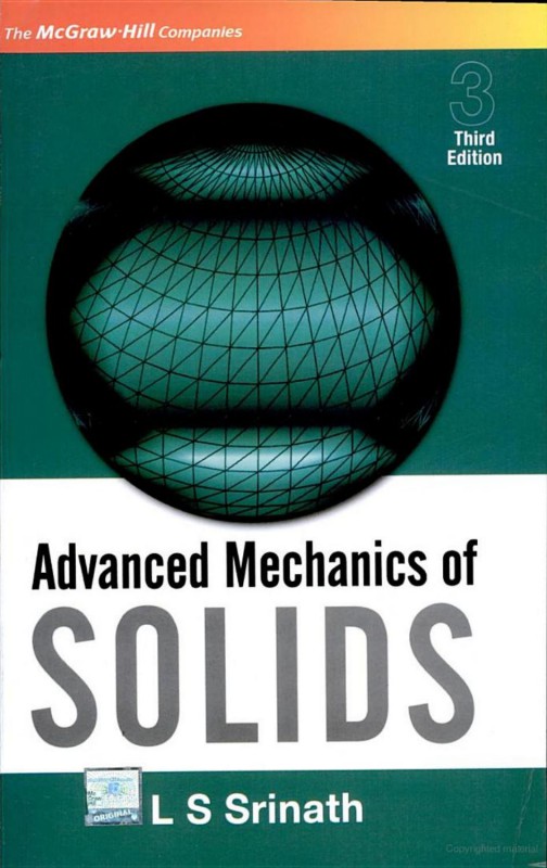 Cover of Advanced Mechanics of Solids,3rd ed