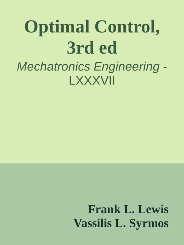 Cover of Optimal Control,3rd ed