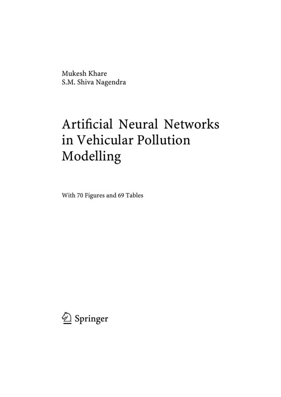 Cover of Artificial Neural Networks In Vehicular Pollution Model